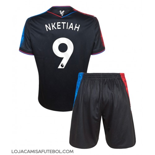 Camisa de Futebol Crystal Palace Eddie Nketiah #9 Equipamento Alternativo Infantil 2024-25 Manga Curta (+ Calças curtas)